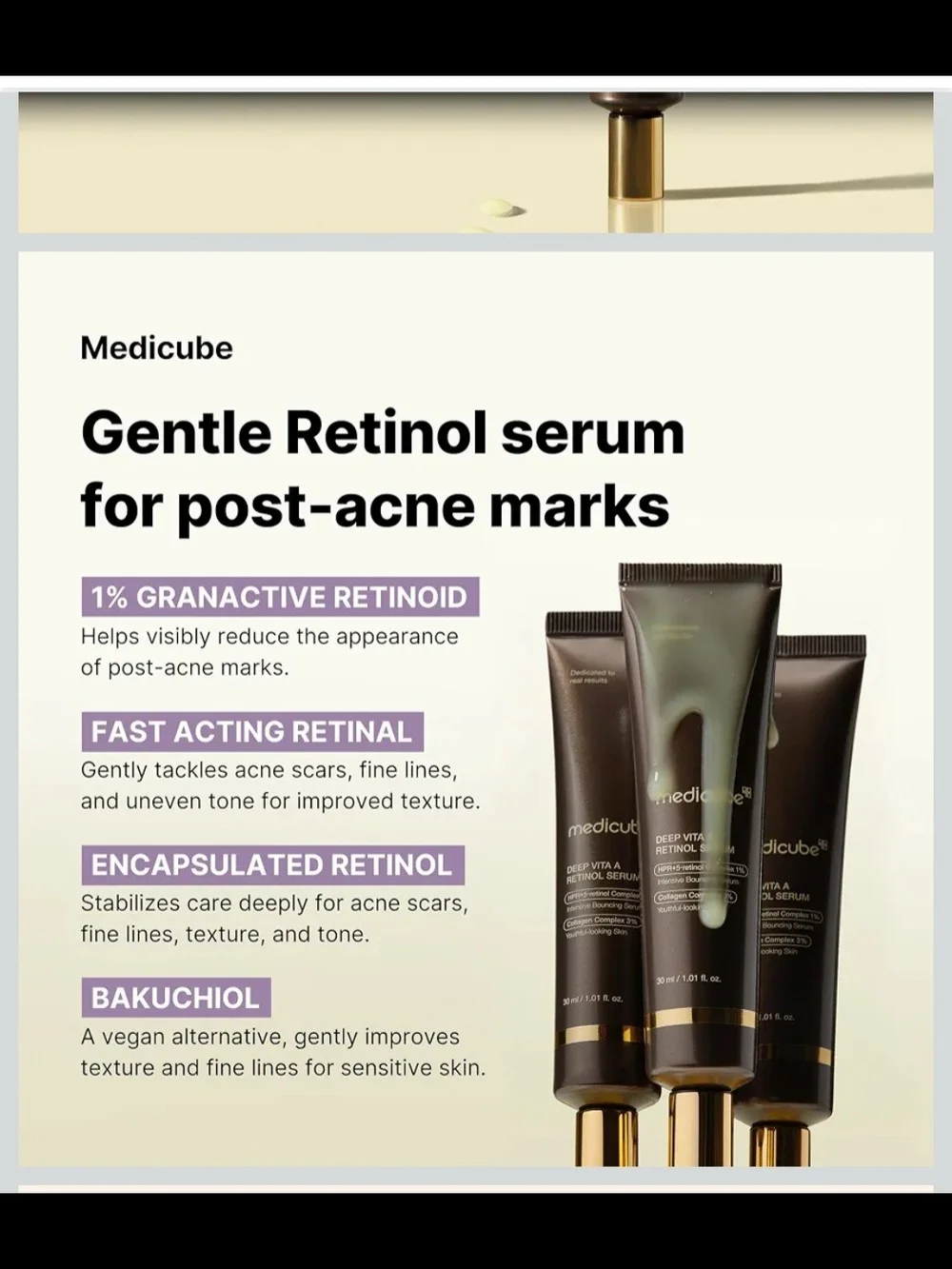 Medicube Deep Vita A Retinol Serum NEW Korean Skincare 30mL / 1.01 fl oz